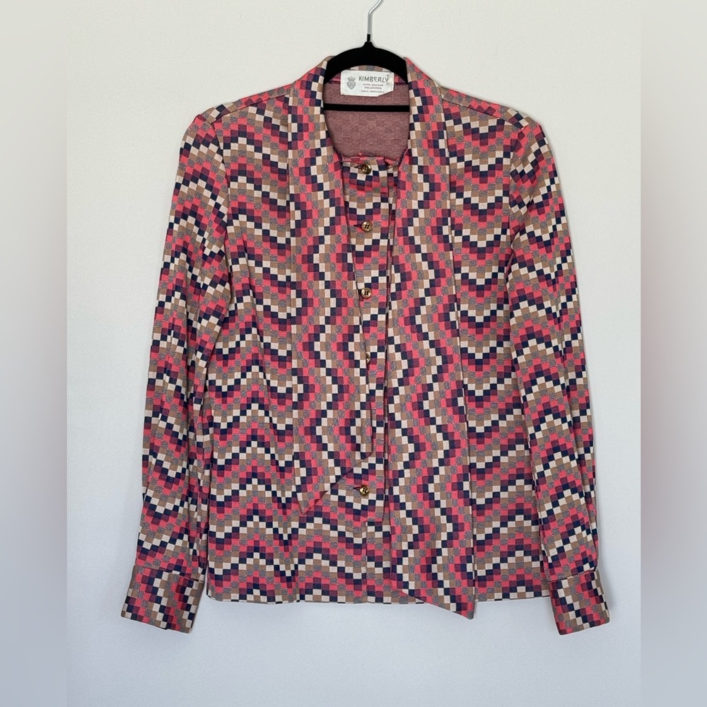 Kimberly‎ Women’s Medium Zig Zag Pattern 100% Dacron Polyester Business Casual